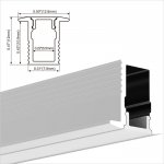 A117 Series 13x12mm LED Strip Channel - slim recessed Aluminum profiles/channel/extrusion for 5mm pcb led strip with flange